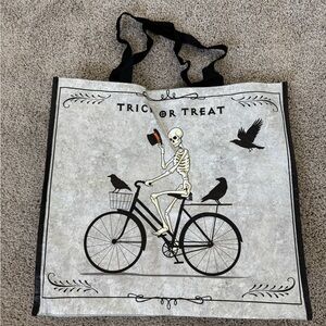 Trick or Treat Skeleton Reusable Tote Bag